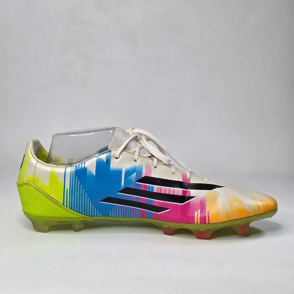 Adidas F50 Adizero Messi FG Soccer Cleats Men's Size 11 Boots White Multi F32729
